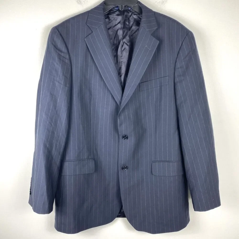 Brooks Brothers Jacket Sports Coat 41 R Madison Fit Navy Pinstripe Wool